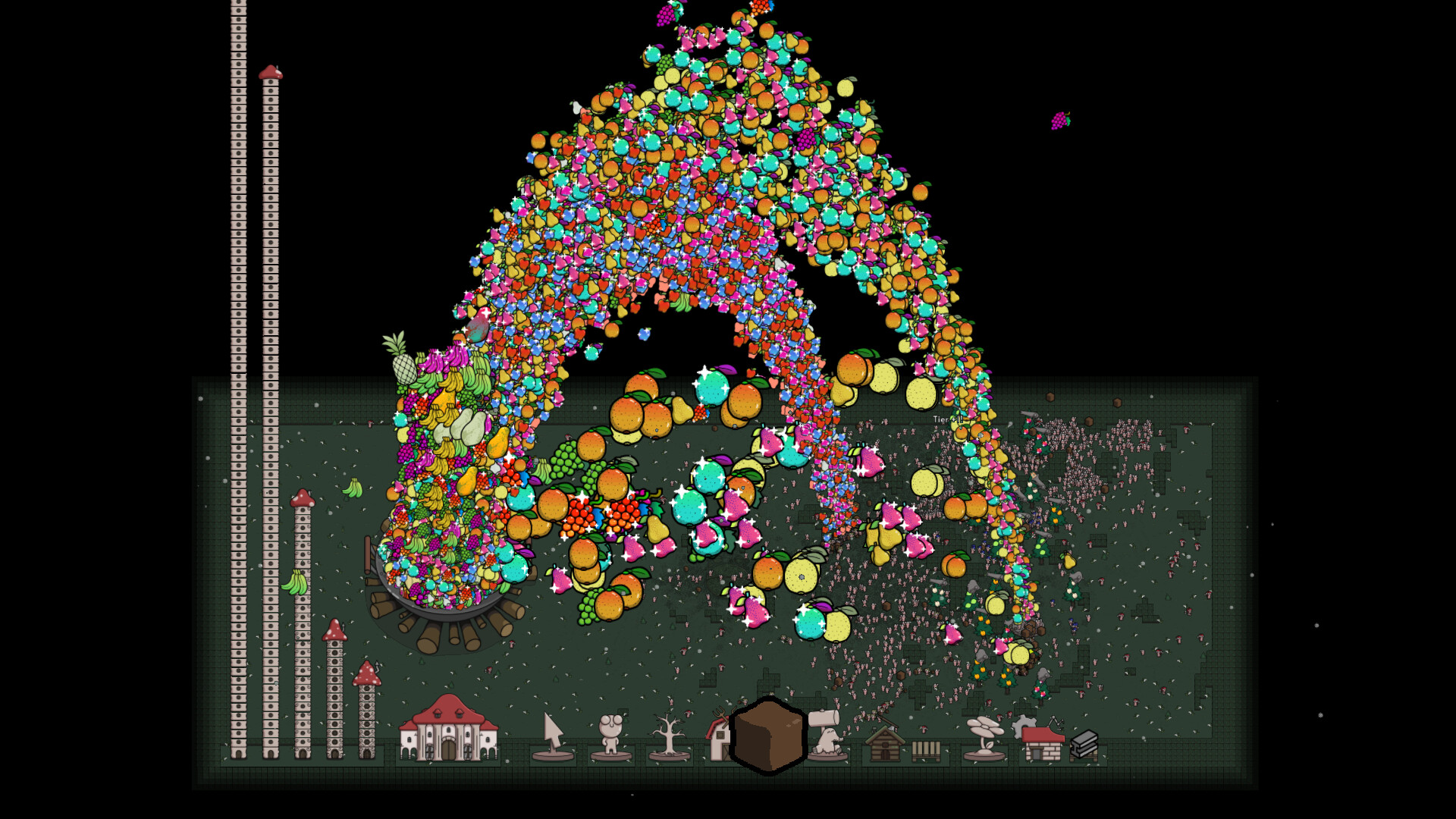 Screenshot des Spiels Idle Colony, Automatisierung des Sammelprozesses Screenshot des Spiels Idle Colony, Automatisierung des Sammelprozesses