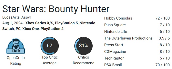 Die Spieler loben das Remaster von Star Wars: Bounty Hunter, während die Kritiker zurückhaltende Kritiken abgeben-2 Die Spieler loben das Remaster von Star Wars: Bounty Hunter, während die Kritiker zurückhaltende Kritiken abgeben-2
