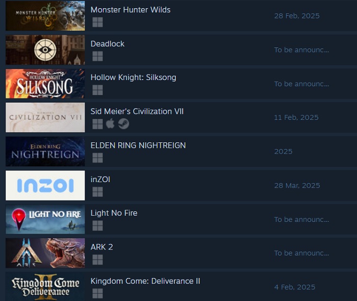 Bildschirmfoto Monster Hunter Wilds Ein Bildschirmfoto von Monster Hunter Wilds auf Steam
