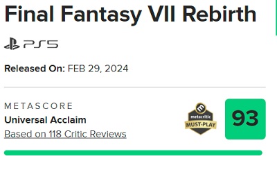 Die Kritiker sind begeistert von Final Fantasy VII Rebirth und geben dem Spiel Bestnoten-2 Die Kritiker sind begeistert von Final Fantasy VII Rebirth und geben dem Spiel Bestnoten-2