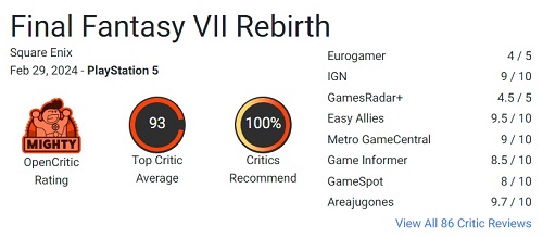 Die Kritiker sind begeistert von Final Fantasy VII Rebirth und geben dem Spiel Bestnoten-3 Die Kritiker sind begeistert von Final Fantasy VII Rebirth und geben dem Spiel Bestnoten-3