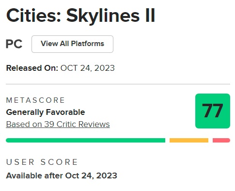 Ein fehlerhaftes Spiel mit großem Potenzial: Kritiker haben ihr Lob für den Städtebausimulator Cities Skylines 2 gedämpft-2 Ein fehlerhaftes Spiel mit großem Potenzial: Kritiker haben ihr Lob für den Städtebausimulator Cities Skylines 2 gedämpft-2
