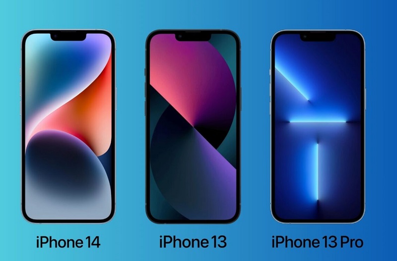 Eine Illustration des iPhone 14, 13 und 13 Pro mit einer Aussparung Eine Illustration des iPhone 14, 13 und 13 Pro mit einer Aussparung