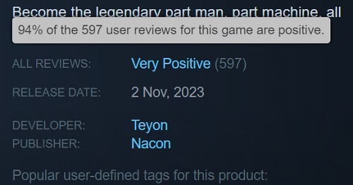 Im Gegensatz zu den Kritikern mochten die Gamer den Shooter RoboCop: Rogue City sehr. Steam-Benutzer hinterließen 94 % positive Bewertungen-2
