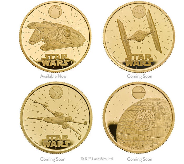 Die britische Münzanstalt hat eine Numismatik-Kollektion herausgegeben, die drei ikonische Raumschiffe und den Todesstern aus Star Wars zeigt-2 Die britische Münzanstalt hat eine Numismatik-Kollektion herausgegeben, die drei ikonische Raumschiffe und den Todesstern aus Star Wars zeigt-2