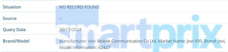 Jovi V50 Smartphone, Modell V2427