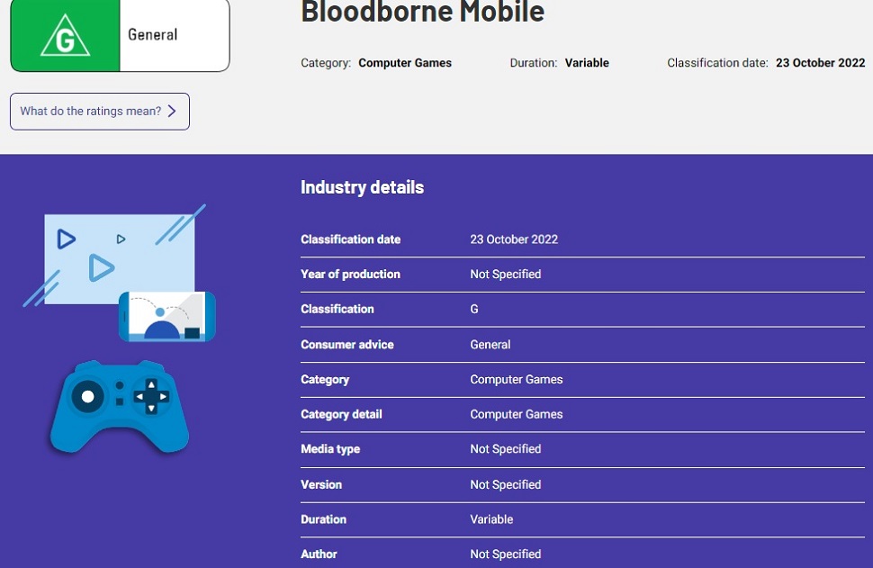 Das neue Spiel aus dem Bloodborne-Universum ist auf der Website der australischen Eignungskommission erschienen! Aber es gibt eine Nuance.-2 Das neue Spiel aus dem Bloodborne-Universum ist auf der Website der australischen Eignungskommission erschienen! Aber es gibt eine Nuance.-2