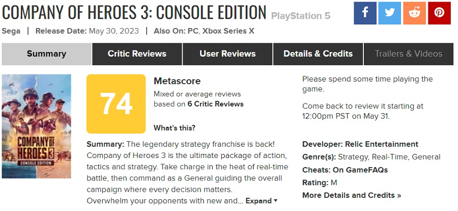 Kritiker sind mit der Konsolenversion von Company of Heroes 3 nicht zufrieden und beschweren sich über die umständliche Steuerung des Gamepads-2 Kritiker sind mit der Konsolenversion von Company of Heroes 3 nicht zufrieden und beschweren sich über die umständliche Steuerung des Gamepads-2