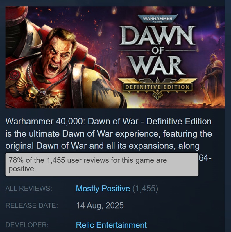 Grafik-Demo von Dawn of War Screenshot des Spiels Warhammer 40,000: Dawn of War