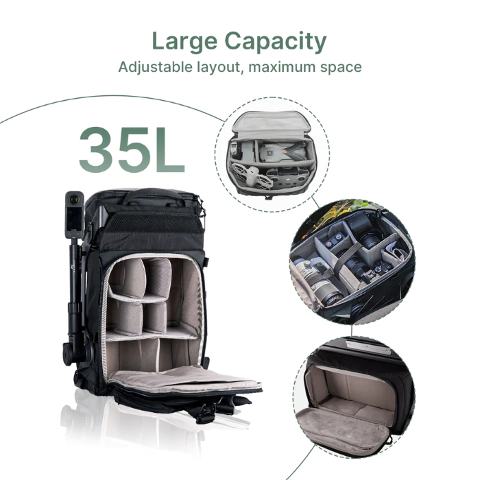 Backpack hatch for mounting cameras and equipment Backpack hatch for mounting cameras and equipment