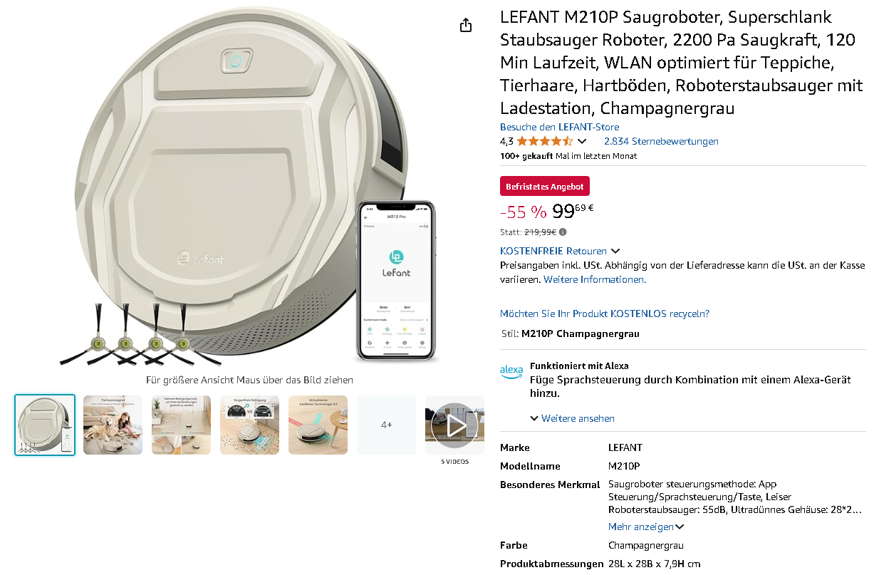 LEFANT M210P Roboterstaubsauger Screenshot LEFANT M210P Roboterstaubsauger Screenshot