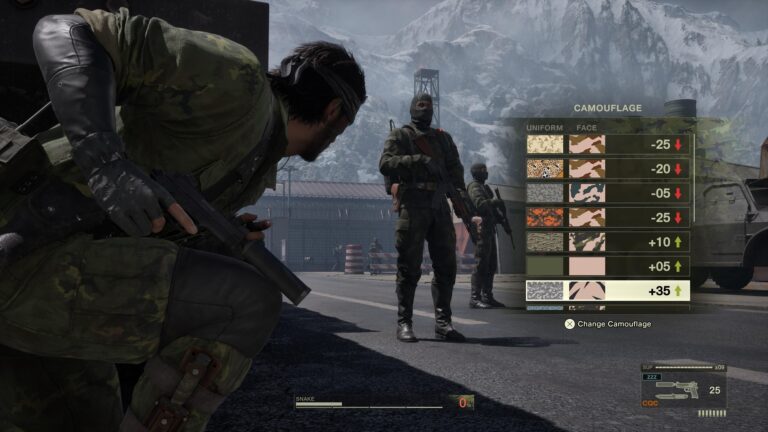 Screenshot aus Metal Gear Solid Δ: Snake Eater - Tarnung Screenshot aus Metal Gear Solid Δ: Snake Eater - Tarnung