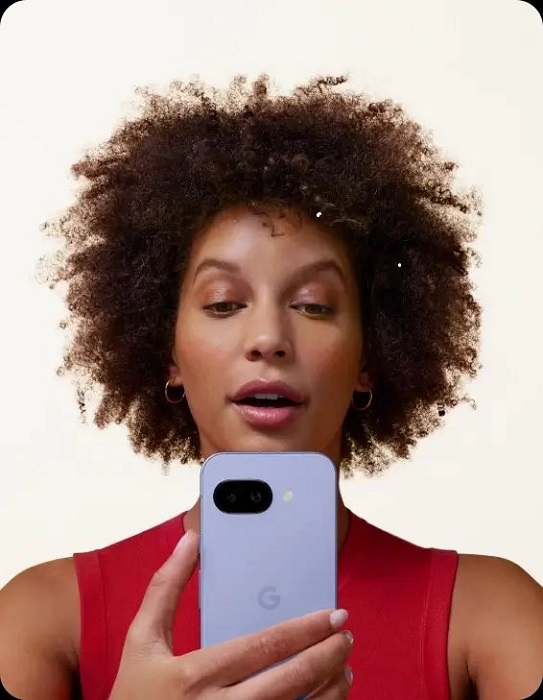 Rendering von Google Pixel 9a in Peony Farbe