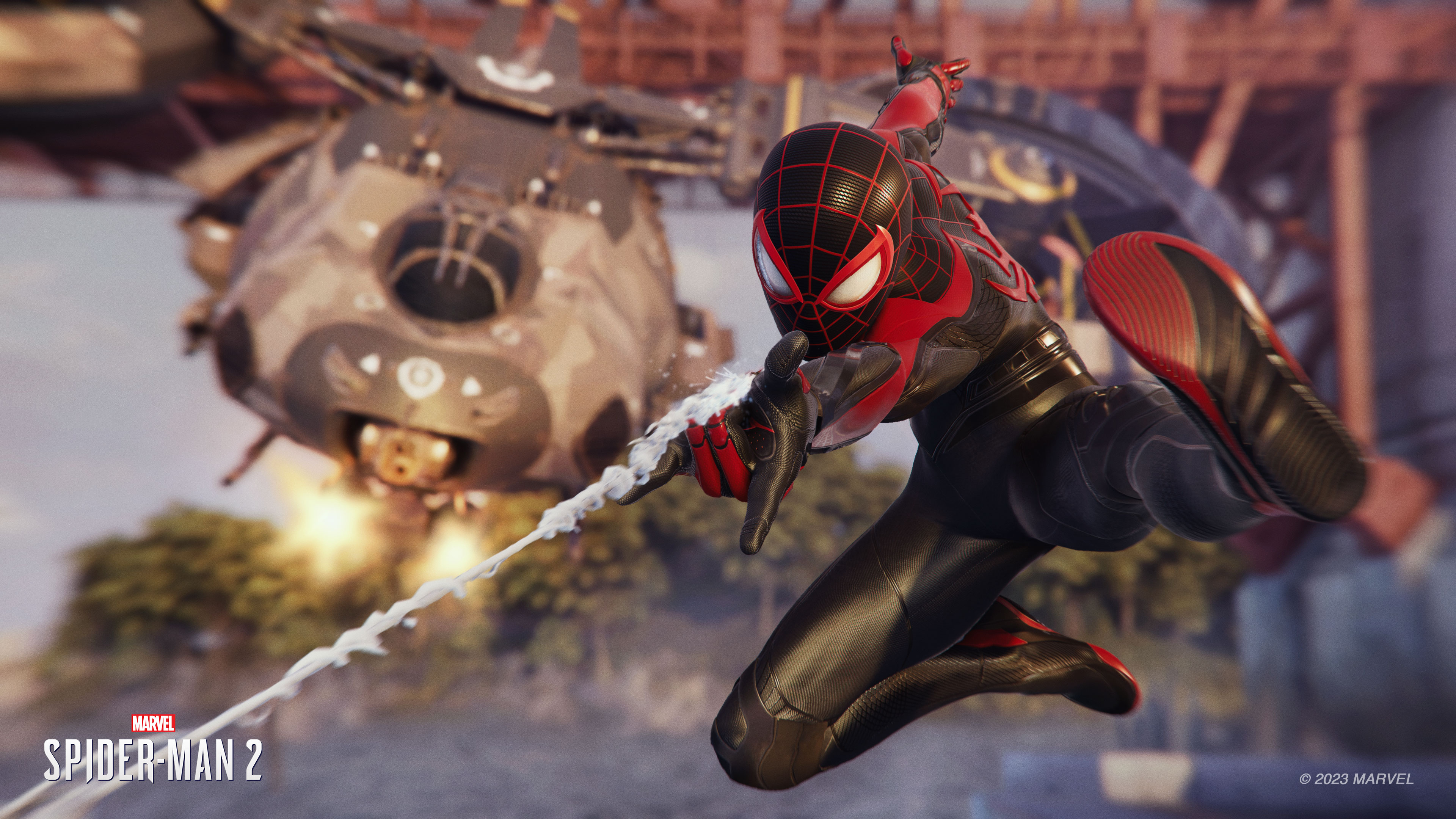 Miles Morales auf Verfolgungsjagd in Marvel's Spider-Man 2
