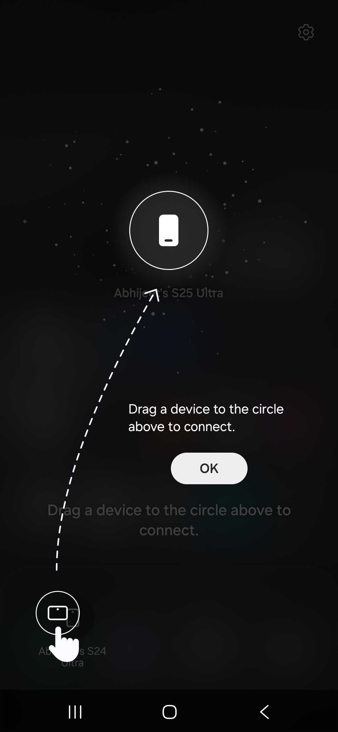 Schnittstelle von Geräten in der Nähe auf dem Galaxy S25 Schnittstelle von Geräten in der Nähe auf dem Galaxy S25
