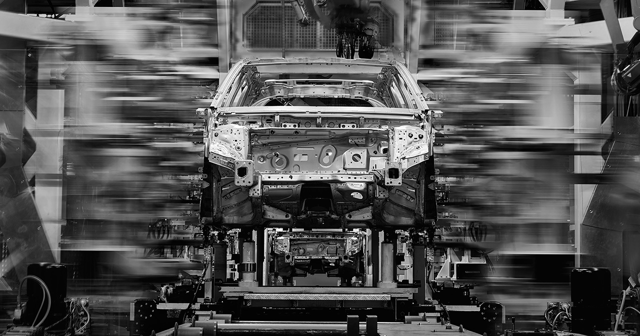 Karosserie des neuen Jeep Compass im Werk in Italien Die Karosserie des neuen Jeep Compass