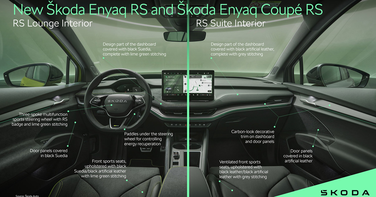Enyaq RS und Coupé RS Innenausstattung.