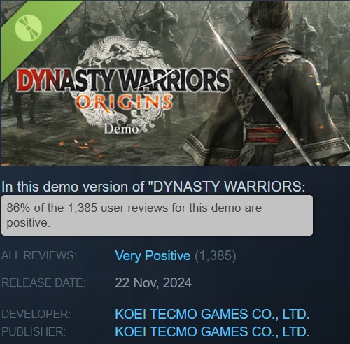 Spieler sind von der Musou-Action-Demo zu Dynasty Warriors Origins begeistert - Entwickler bieten Vorbestellung an-2 Spieler sind von der Musou-Action-Demo zu Dynasty Warriors Origins begeistert - Entwickler bieten Vorbestellung an-2