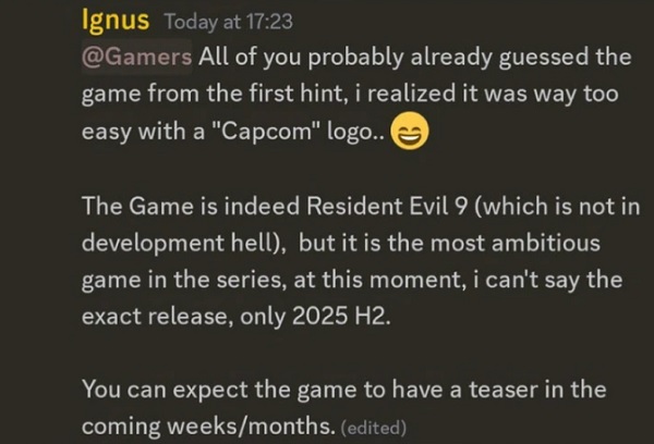 Capcom könnte Resident Evil 9 schon diese Woche enthüllen! Insider verrät die Pläne des japanischen Entwicklers-2 Capcom könnte Resident Evil 9 schon diese Woche enthüllen! Insider verrät die Pläne des japanischen Entwicklers-2
