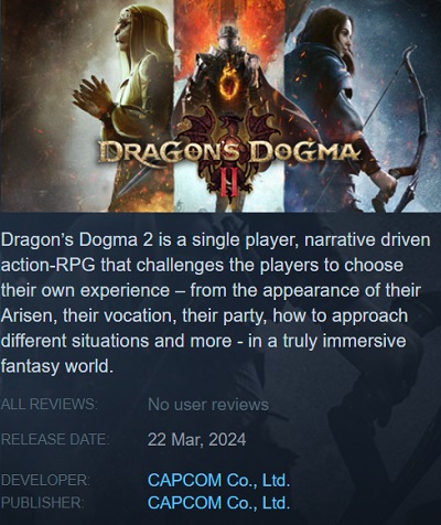 Steam hat den Veröffentlichungstermin für Capcoms RPG Dragon's Dogma 2 vorzeitig bekannt gegeben-2 Steam hat den Veröffentlichungstermin für Capcoms RPG Dragon's Dogma 2 vorzeitig bekannt gegeben-2