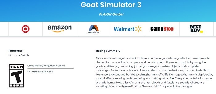 Es sieht so aus, als ob der Goat Simulator 3 für Nintendo Switch erscheinen wird: Die ESRB-Bewertungsagentur bestätigt es-2
