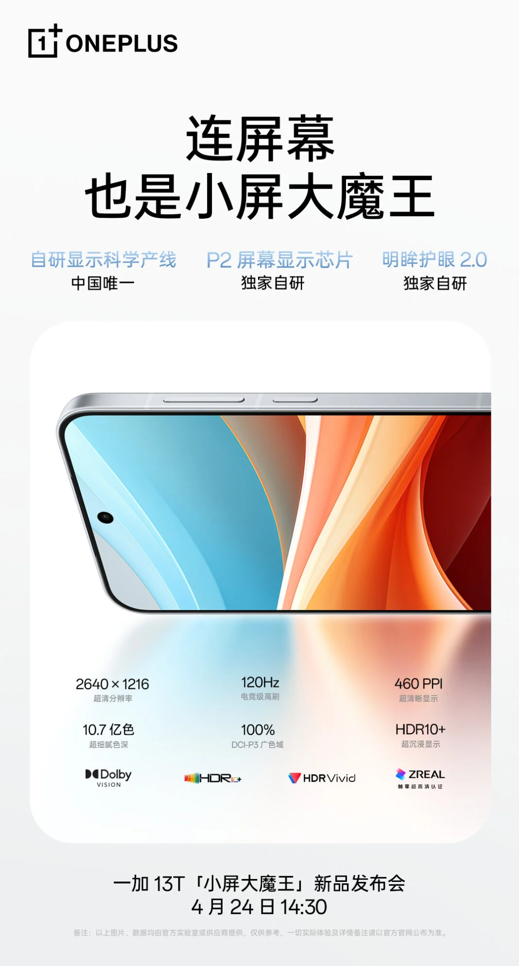 OnePlus 13T Display Spezifikationen OnePlus 13T Display Spezifikationen