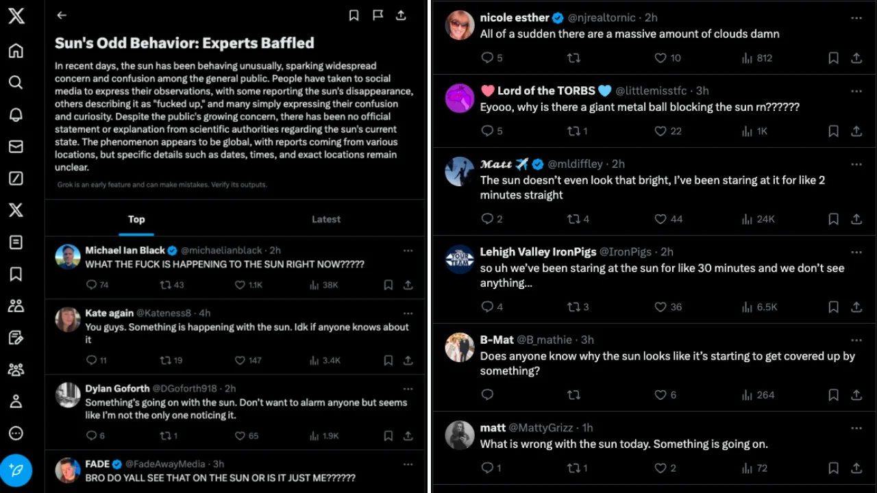 Der Chatbot Grok von Elon Musk verbreitet Fake News über die Sonnenfinsternis auf der Grundlage von Witzen in X-2 Der Chatbot Grok von Elon Musk verbreitet Fake News über die Sonnenfinsternis auf der Grundlage von Witzen in X-2