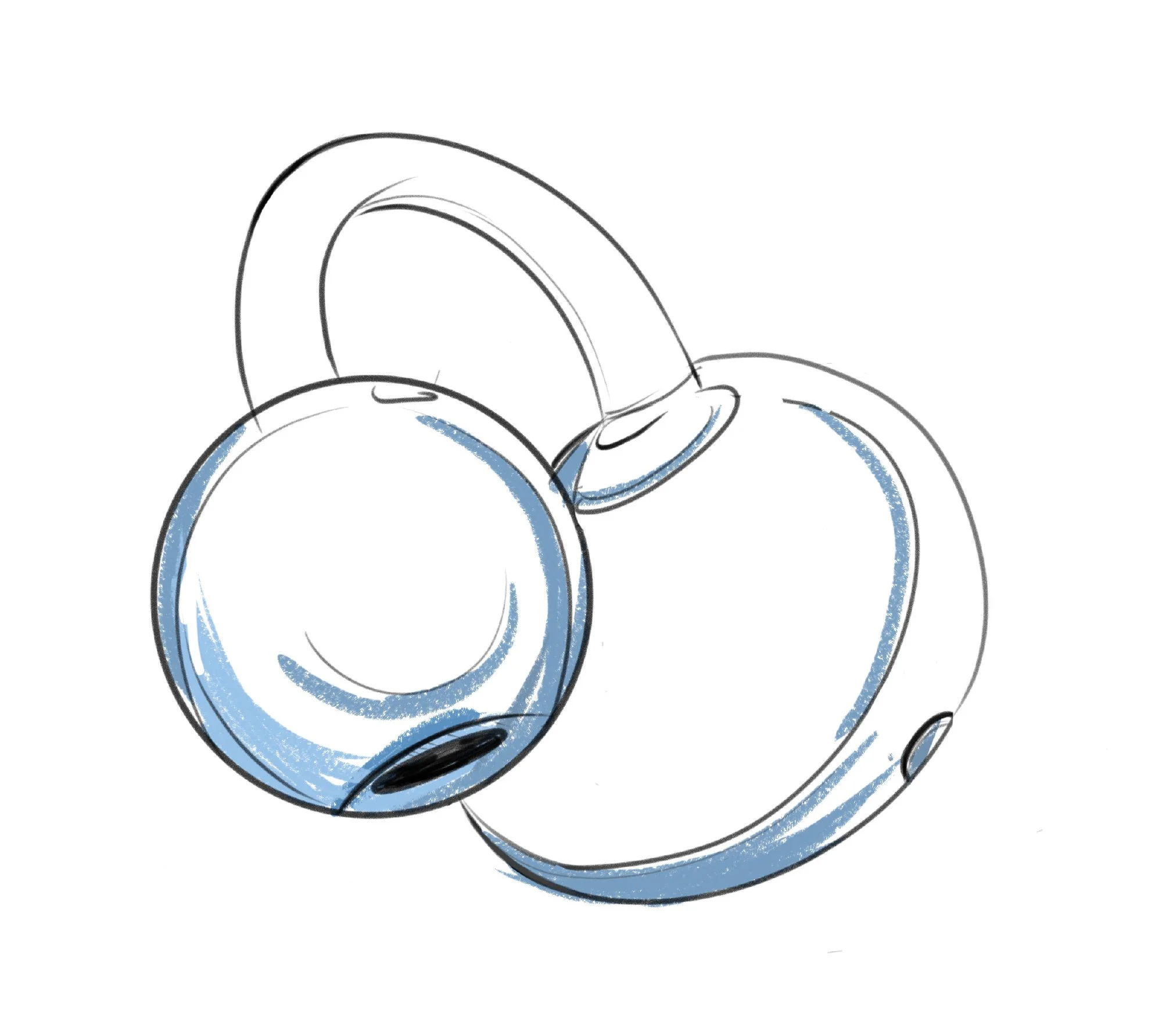 Skizze der Oppo Enco Clip Kopfhörer Skizze der Oppo Enco Clip Kopfhörer