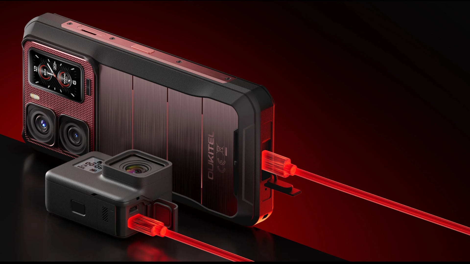 Bild des Oukitel WP300 mit zusätzlichen Modulen Bild des Oukitel WP300 mit zusätzlichen Modulen