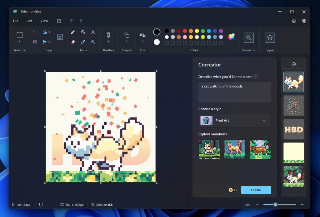 Microsoft testet einen DALL-E-basierten Bildgenerator in Paint für Windows 11-3 Microsoft testet einen DALL-E-basierten Bildgenerator in Paint für Windows 11-3