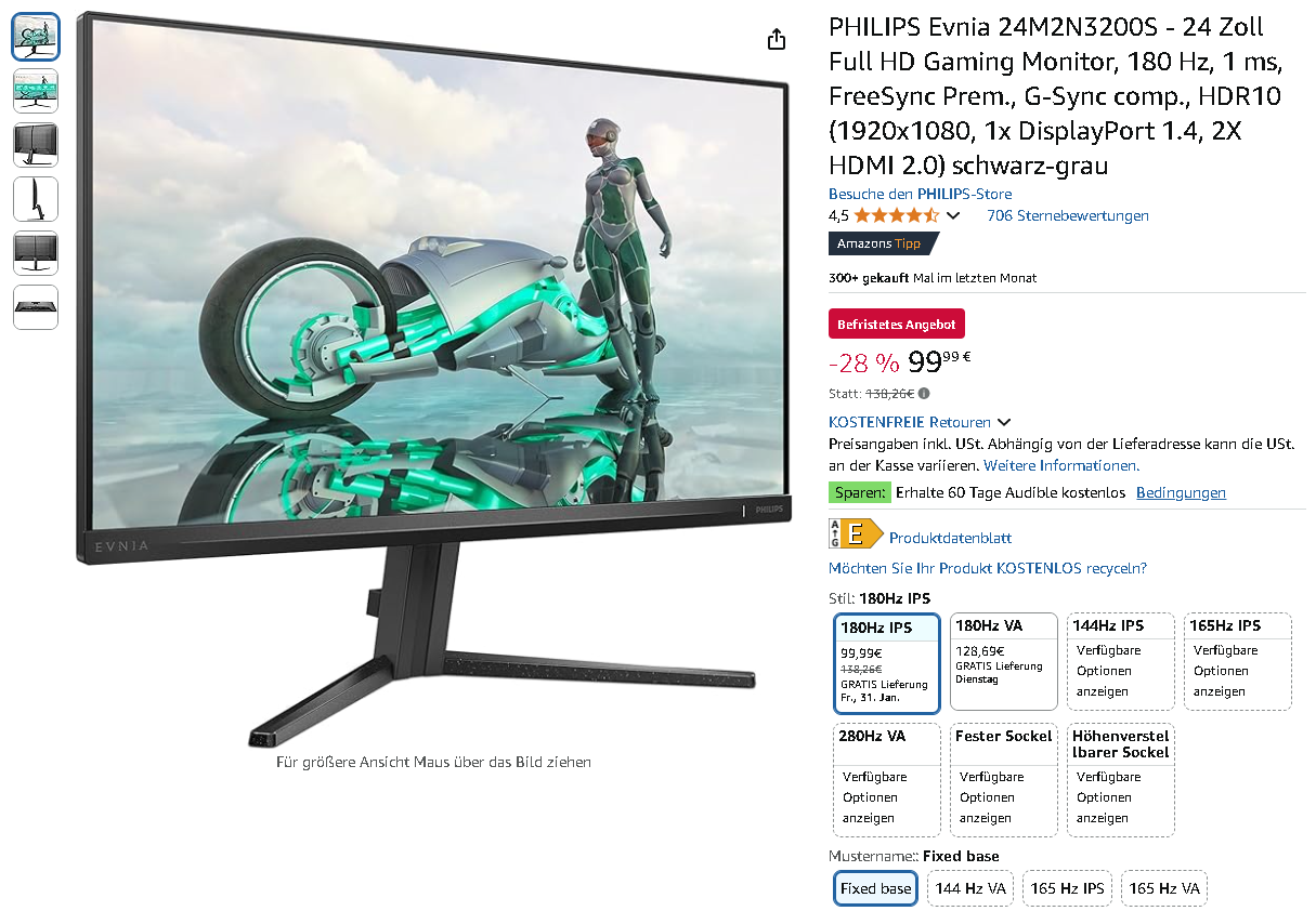 PHILIPS Evnia 24M2N3200S Gaming-Monitor