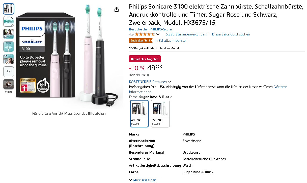 Philips Sonicare 3100 Zahnbürste
