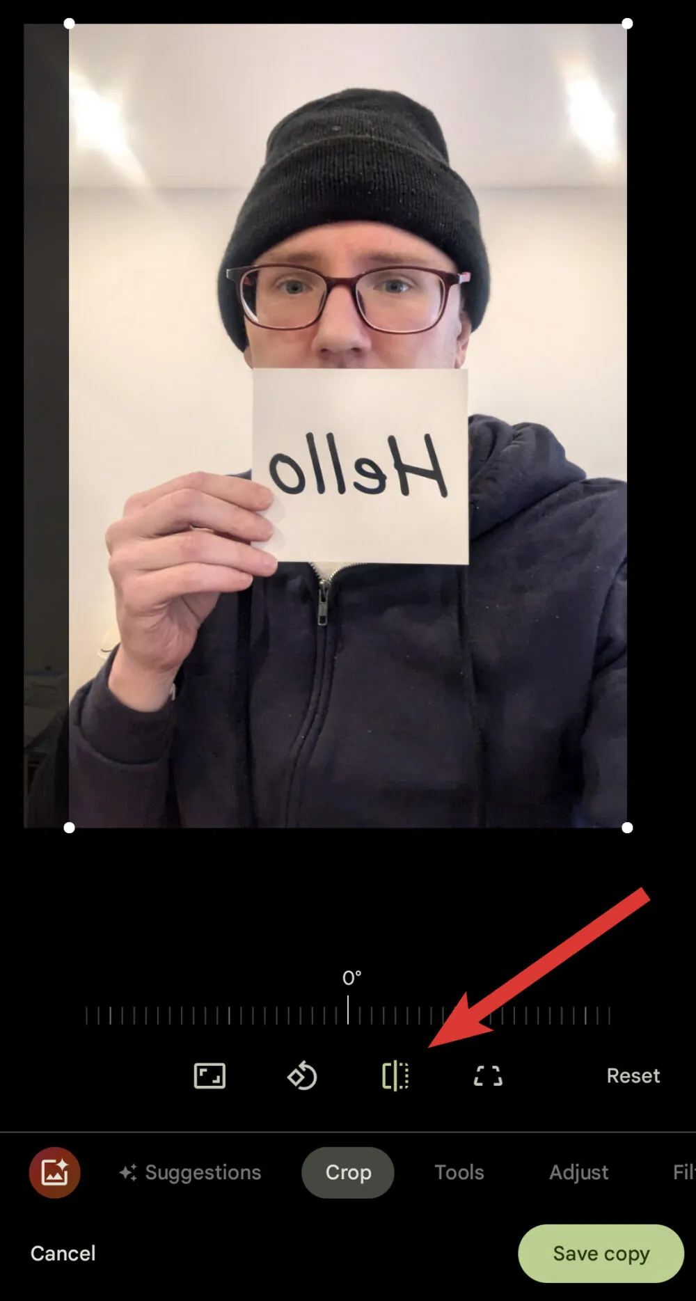 Reparieren von gespiegelten Fotos in der Google Fotos-App Reparieren Sie gespiegelte Fotos in der Google Fotos-App auf Android