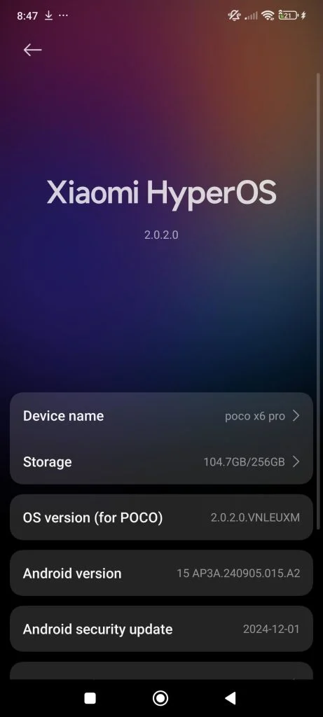 HyperOS 2.0 Update für Poco X6 Pro HyperOS 2.0 Update für Poco X6 Pro