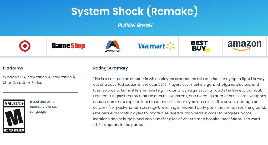 Die Konsolenversionen des System Shock-Remakes könnten schon bald veröffentlicht werden: Die ESRB hat eine Altersfreigabe für die PlayStation- und Xbox-Versionen des Spiels erteilt-2 Die Konsolenversionen des System Shock-Remakes könnten schon bald veröffentlicht werden: Die ESRB hat eine Altersfreigabe für die PlayStation- und Xbox-Versionen des Spiels erteilt-2