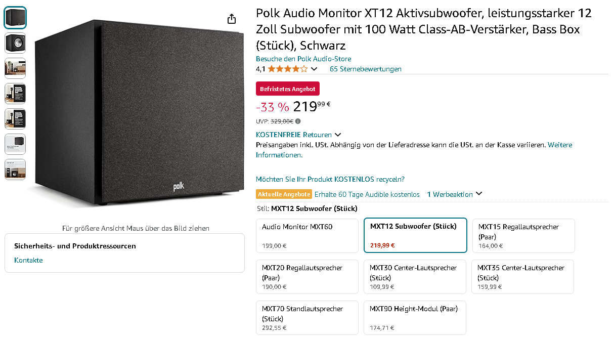 Screenshot der Polk Monitor XT12 Screenshot der Polk Monitor XT12