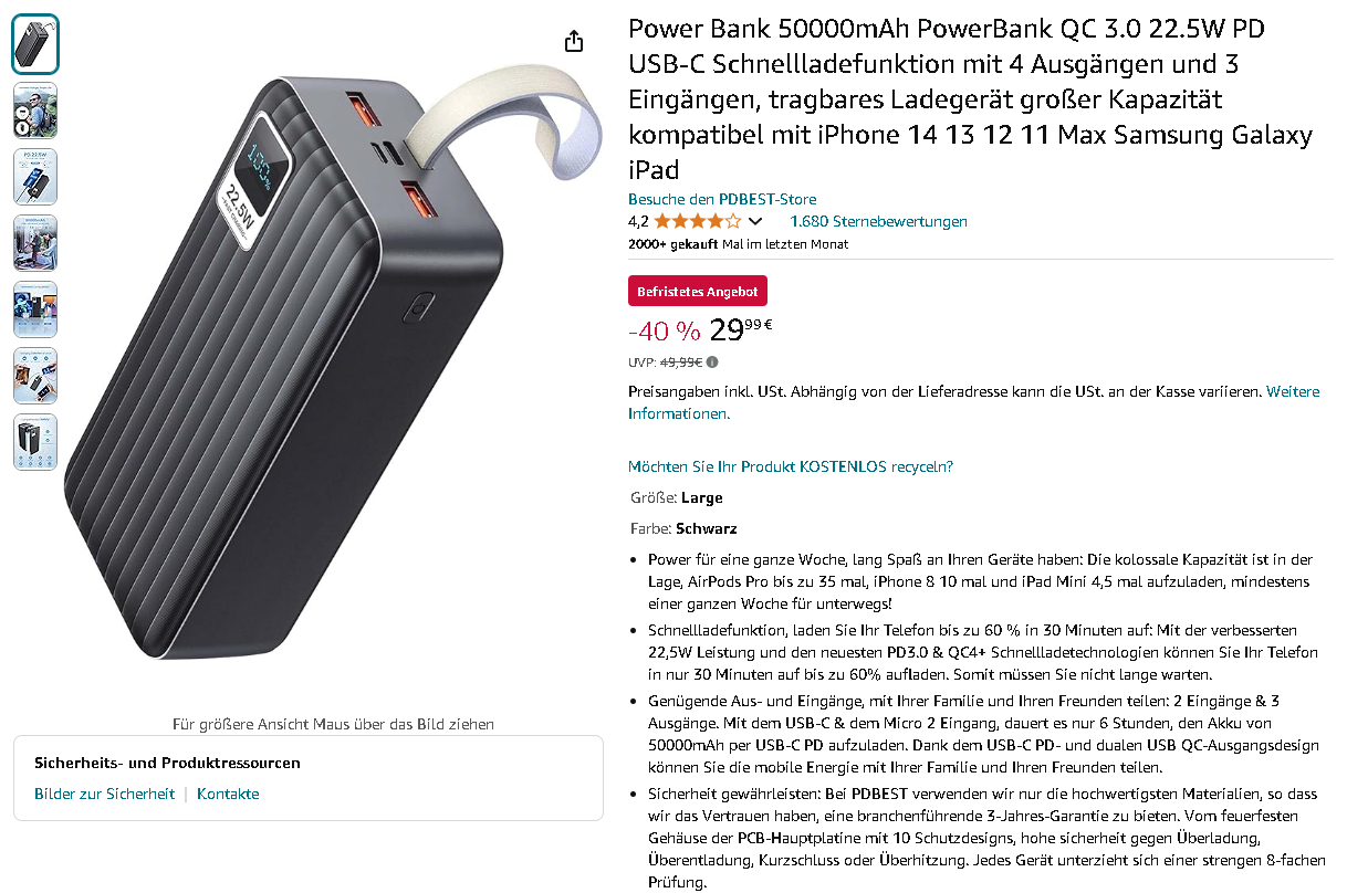 PDBEST 50000mAh Power Bank Screenshot PDBEST 50000mAh Power Bank Screenshot