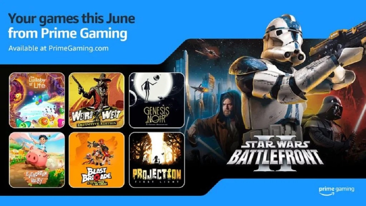Die Juni-Auswahl an Spielen für Amazon Prime Gaming-Abonnenten wurde enthüllt. Star Wars Battlefront II (2005) und Weird West führen die Liste an. Die Juni-Auswahl an Spielen für Amazon Prime Gaming-Abonnenten wurde enthüllt. Star Wars Battlefront II (2005) und Weird West führen die Liste an.