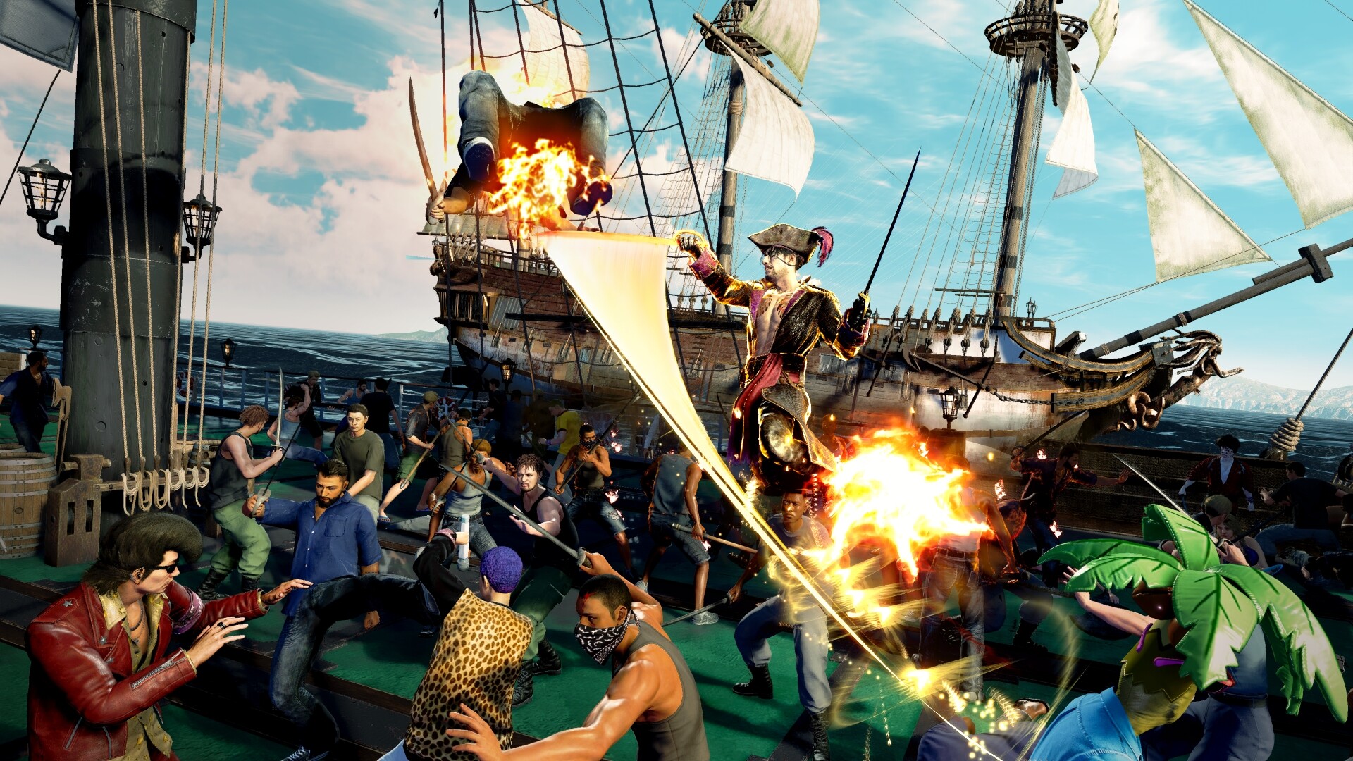 Die Inselerkundungsszene im Spiel Like a Dragon: Piraten-Yakuza auf Hawaii Die Inselerkundungsszene im Spiel Like a Dragon: Piraten-Yakuza auf Hawaii