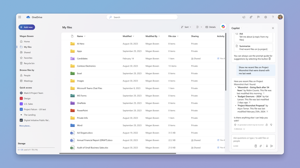 Microsoft kündigte die Einführung von Copilot für den Cloud-Speicher OneDrive an Microsoft kündigte die Einführung von Copilot für den Cloud-Speicher OneDrive an