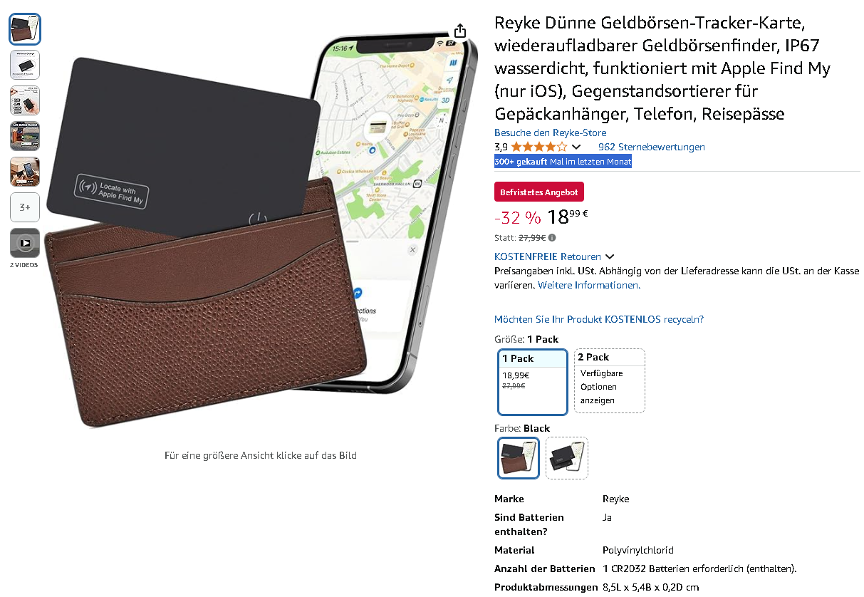 Screenshot der Reyke Tracker-Karte