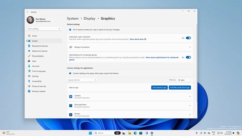 Die Technologie der automatischen Superauflösung - analog zu DLSS und FSR - wurde in der Testversion von Windows 11 entdeckt-2 Die Technologie der automatischen Superauflösung - analog zu DLSS und FSR - wurde in der Testversion von Windows 11 entdeckt-2