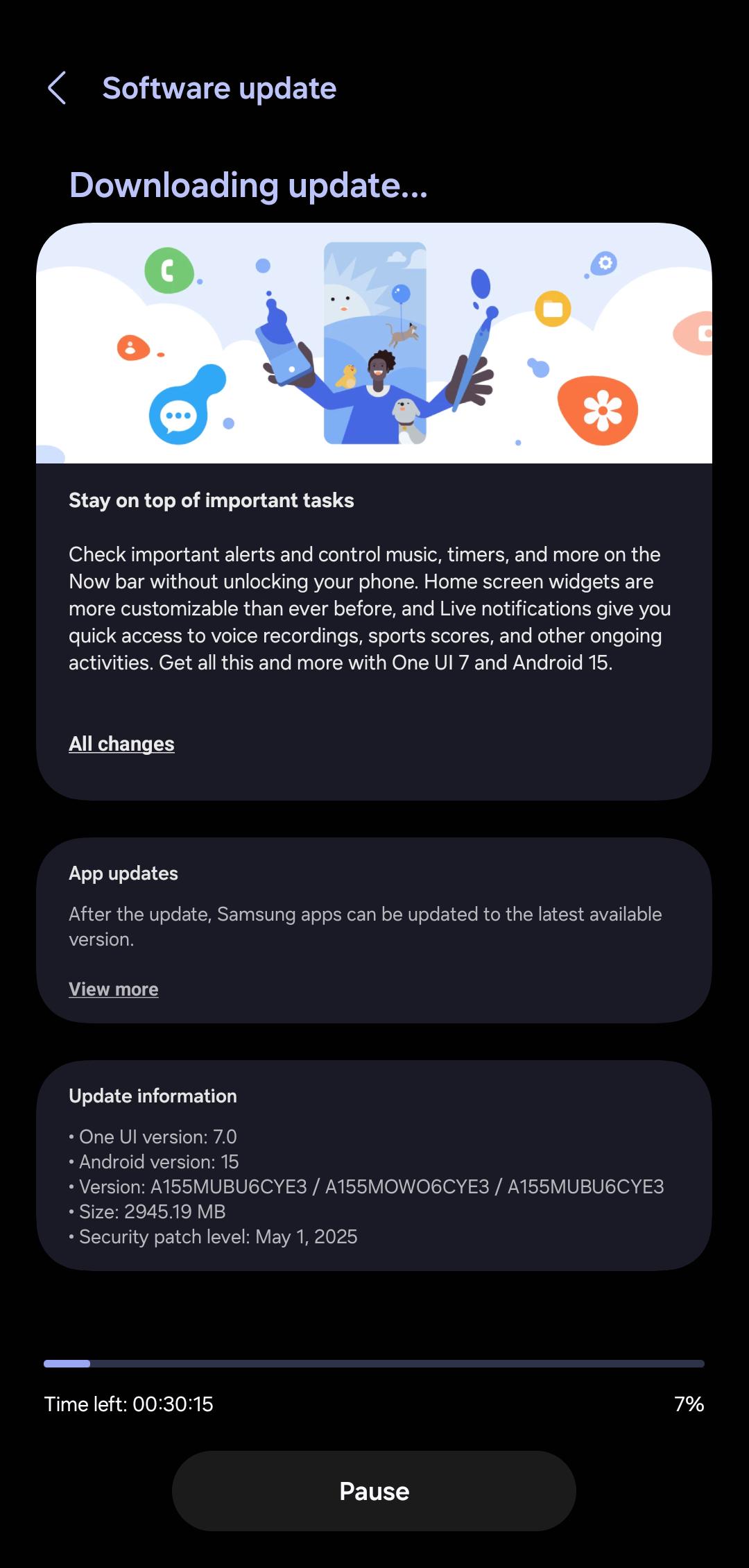 One UI 7-Update für Galaxy A15 in Nordamerika One UI 7-Update für Galaxy A15 in Nordamerika