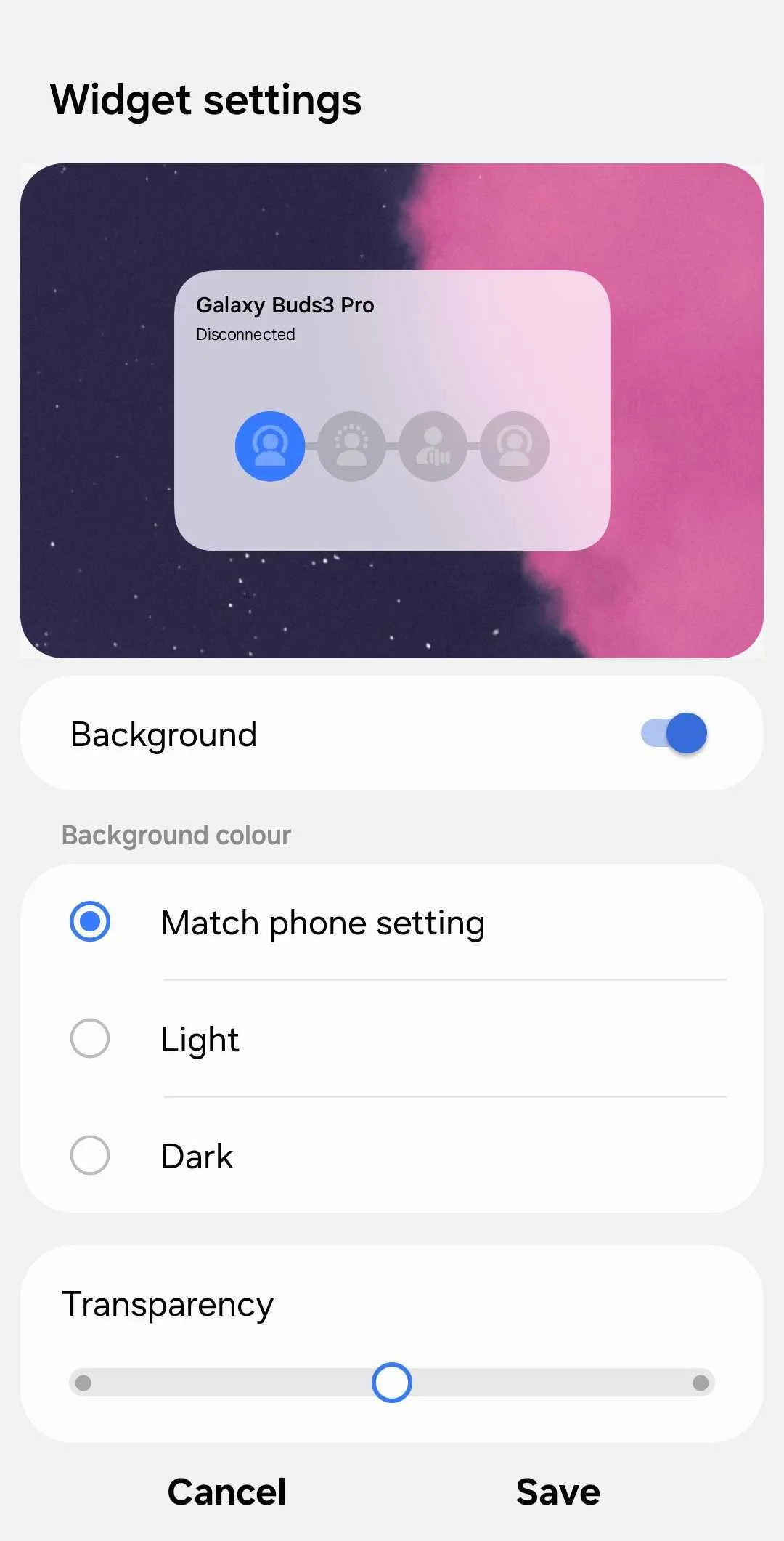 Galaxy Buds 3 Pro Widget in One UI 7 Galaxy Buds 3 Pro Widget in One UI 7