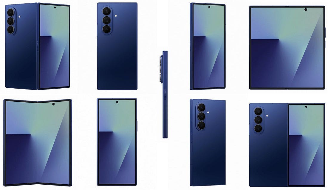 Samsung Galaxy Z Fold 7 in der Blue Shadow Farbe