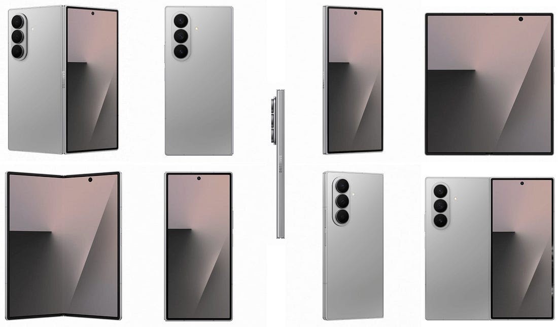 Samsung Galaxy Z Fold 7 in der Silver Shadow Farbe