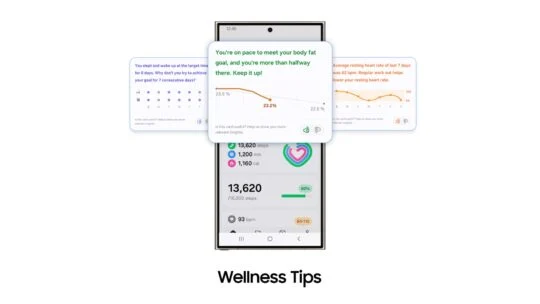 Aktualisiertes Galaxy AI Wellness Tips Zifferblatt auf der Samsung Galaxy Watch 5 Aktualisiertes Galaxy AI Wellness Tips Zifferblatt auf der Samsung Galaxy Watch 5