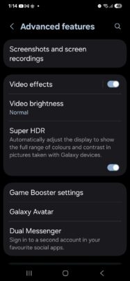 Samsung One UI 7.0 Super HDR Einstellungen Toggle Samsung One UI 7.0 Super HDR Einstellungen Toggle