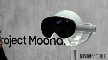 Projekt Moohan-Headset im Hintergrund Projekt Moohan-Headset im Hintergrund