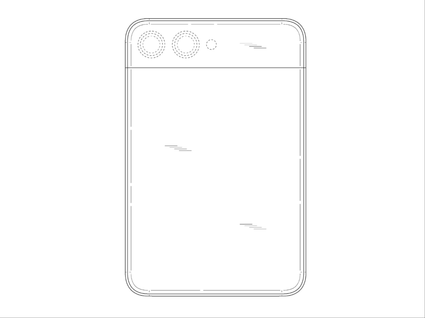 Die Rückseite von Samsungs beworbenem Telefonpatent